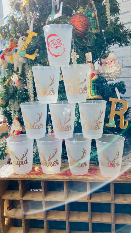 Frosted Santa & Reindeer Cups