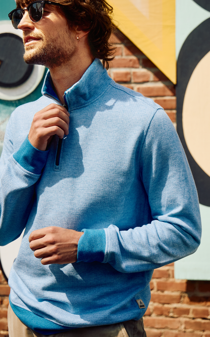 Bobby Fleece Quarter Zip / Blue Combo
