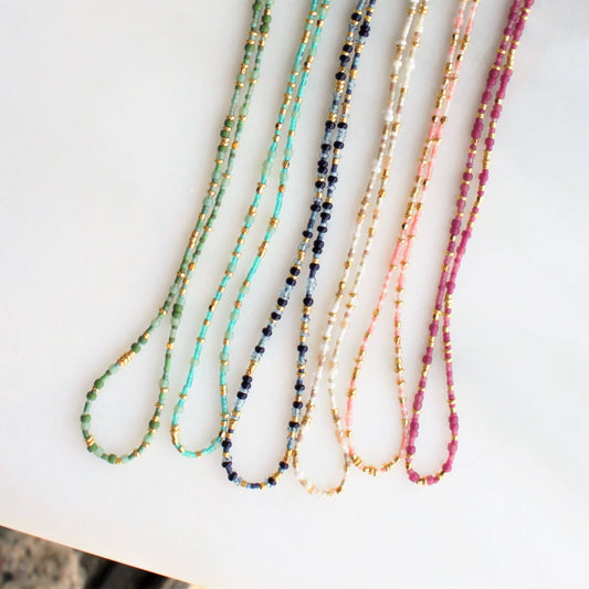 UnitySeed  Beaded Necklace  / Coral