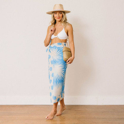Sarong //Blue Palm Geo /  One Size