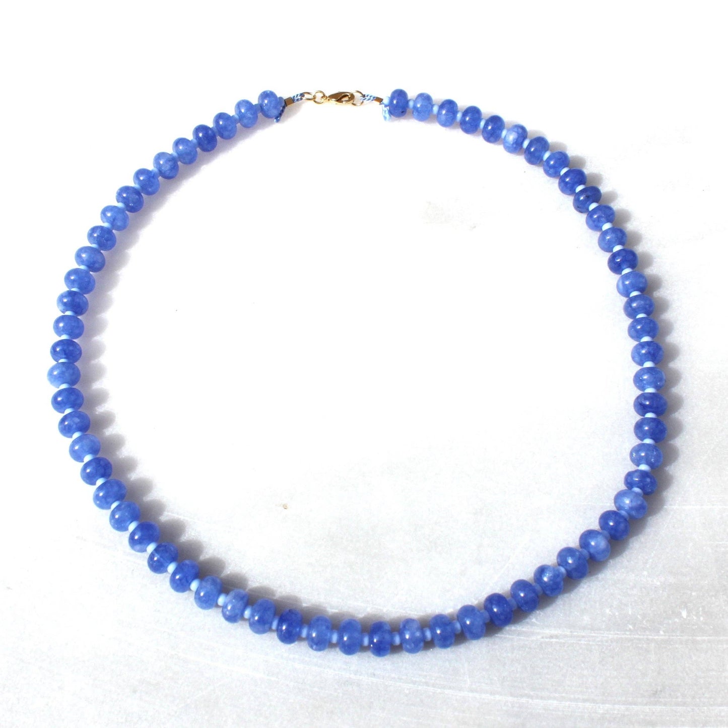 Stone Candy Beaded Necklace / Cornflower