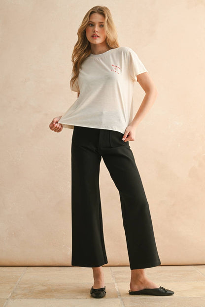 Pants / Ponte Crop Pants / Blk