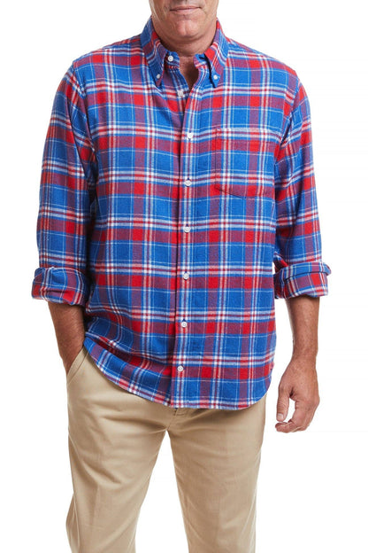 Botton Down / The Chase Shirt State Plaid Flannel / Blue