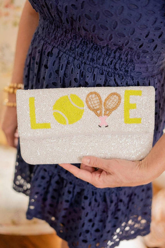 Beaded Love Rackets Clutch