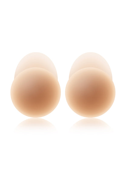 No-Show Extra Lift / Reusable Adhesive Lifting Nipple Covers / Soft Tan / 3.75in.