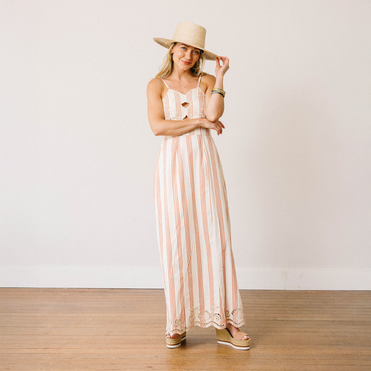 Dresses / Cherry Pinstripe Sophia Maxi