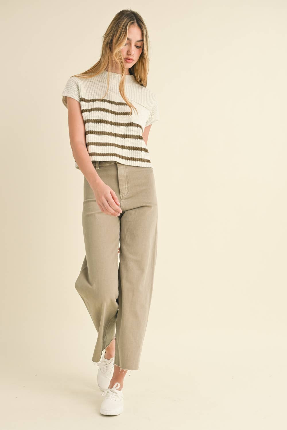 Pants / Wide Leg Denim / Beige