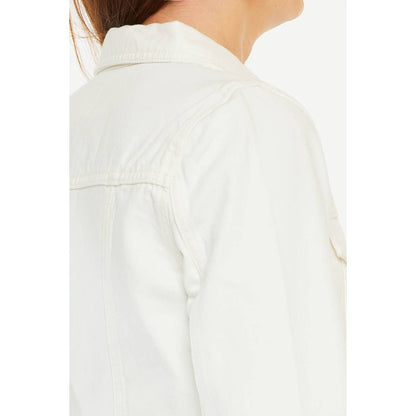 The Bianca Distressed Denim Jacket / White