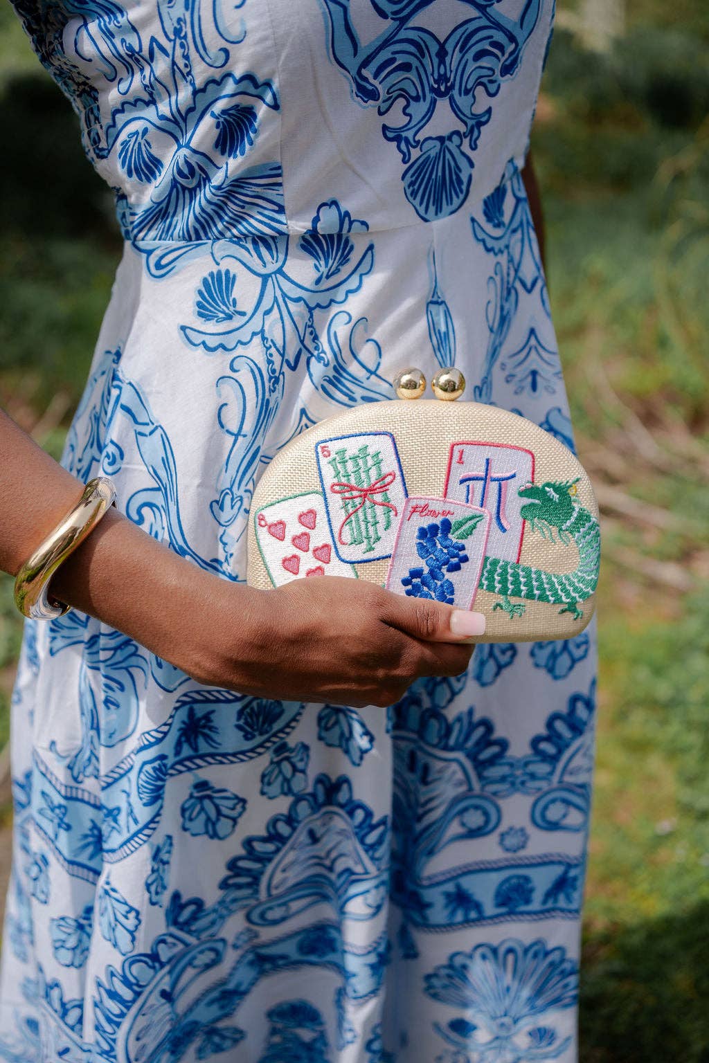 Handbags / Embroidered Majong Clutch