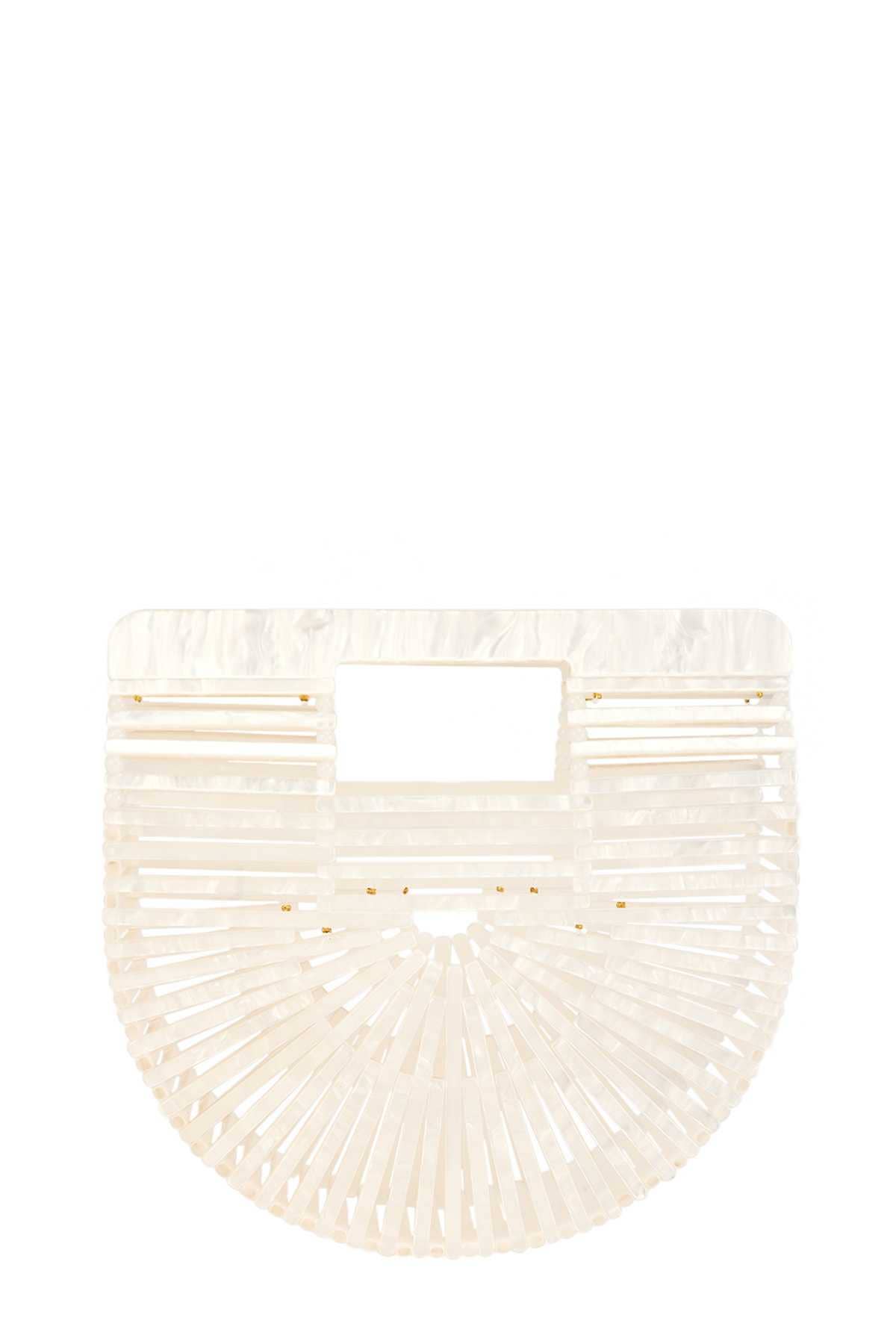 Bamboo Acrylic Clutch Handbag / White