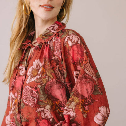 Tops / Pomegranate Floral Willa Top
