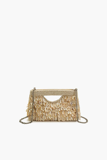 Handbag /  Rainbow Shell Beaded Cut Out Handle