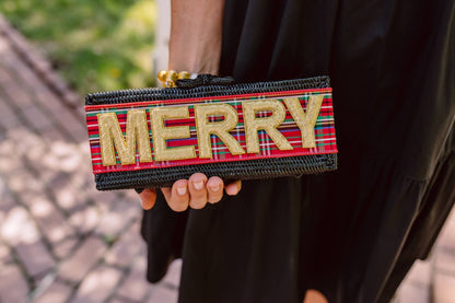 The Colette Red Plaid  "MERRY" Clutch