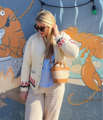 Sweaters / Cape Cod  Navy Whale Varsity Cardigan