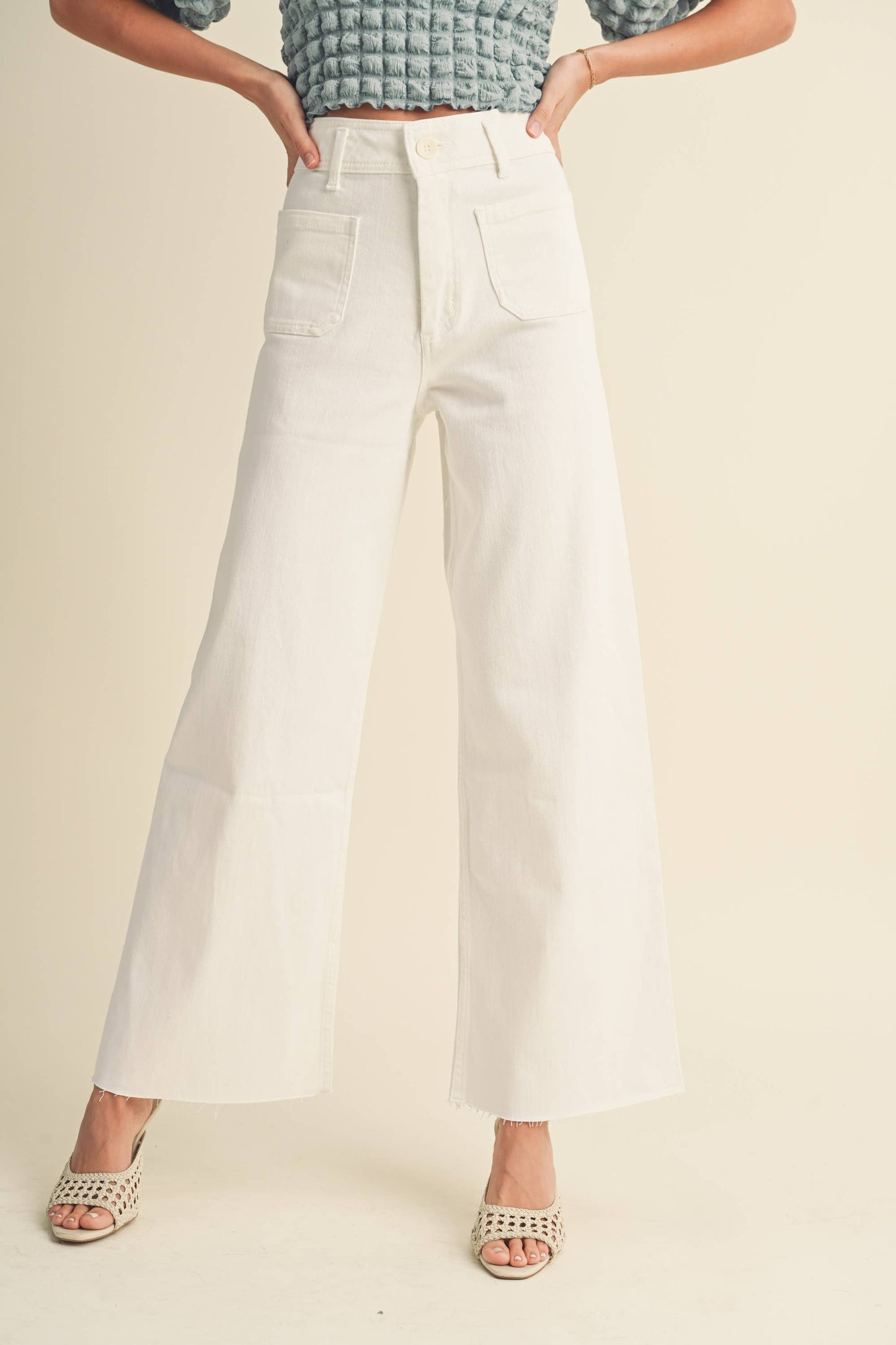 Wide Leg Cream Pant