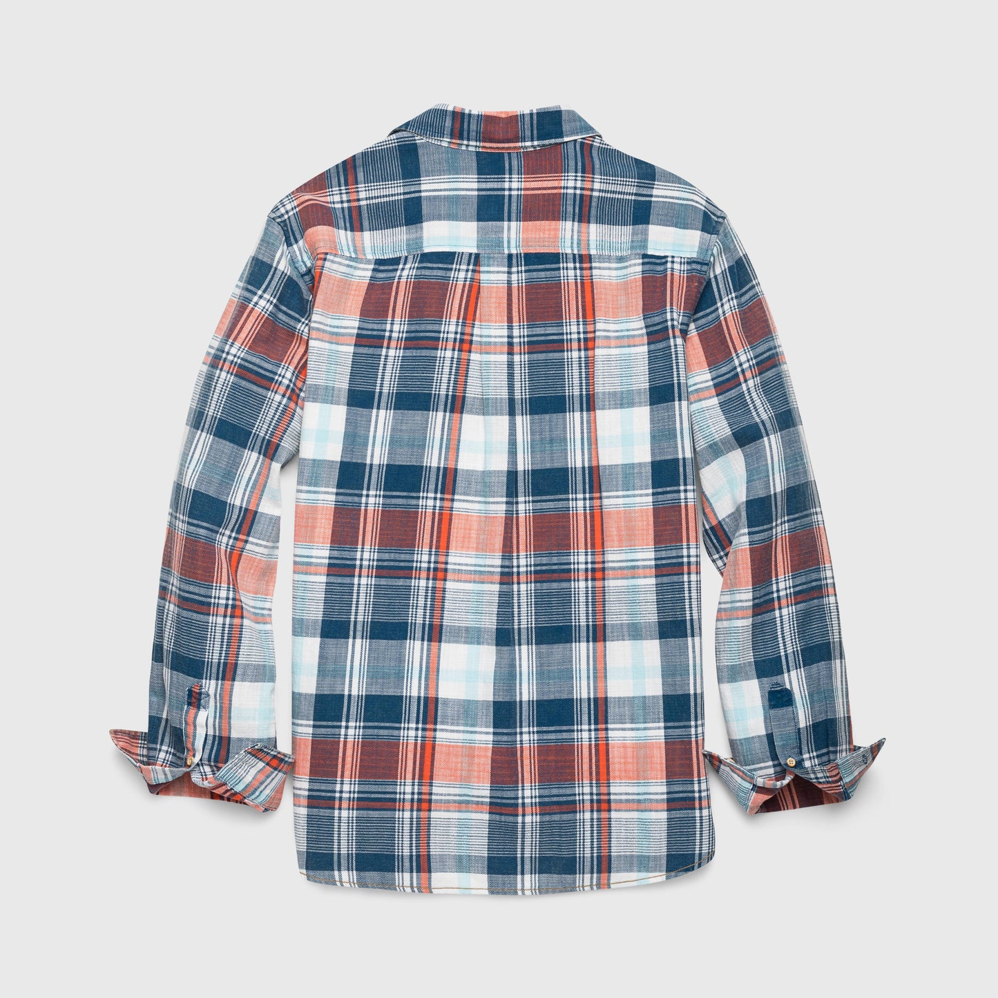 The Brian Washed Slub Twill Plaid - Blue / Rust