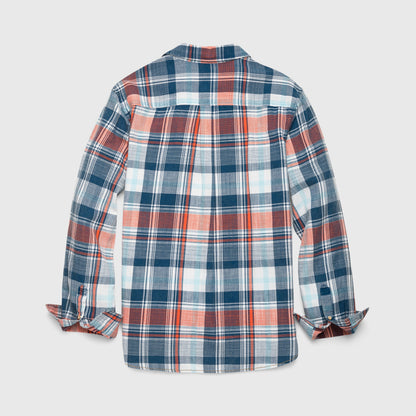 Button Down / The Brian Washed Slub Twill Plaid / Blue / Rust