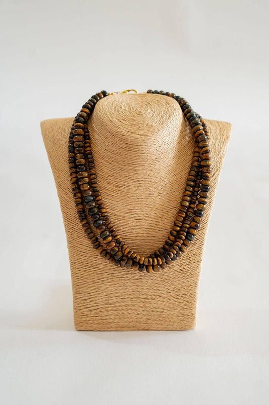 Necklace / Tiger Eye 8MM Beaded