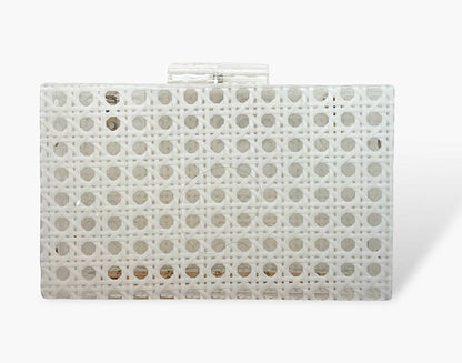 Acrylic Cane Box Clutch / White