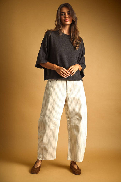 Pants / Pinstripe Barrel  / Cream