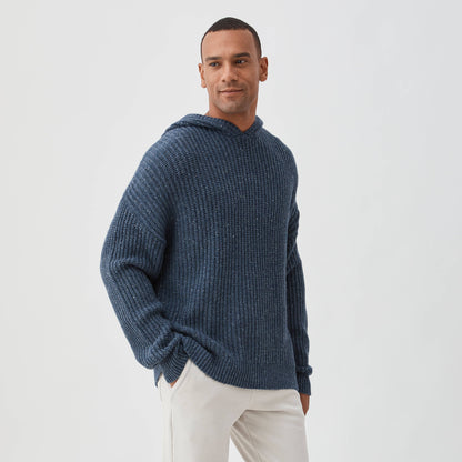 Stan Knit Hooded Sweater / Navy Heather