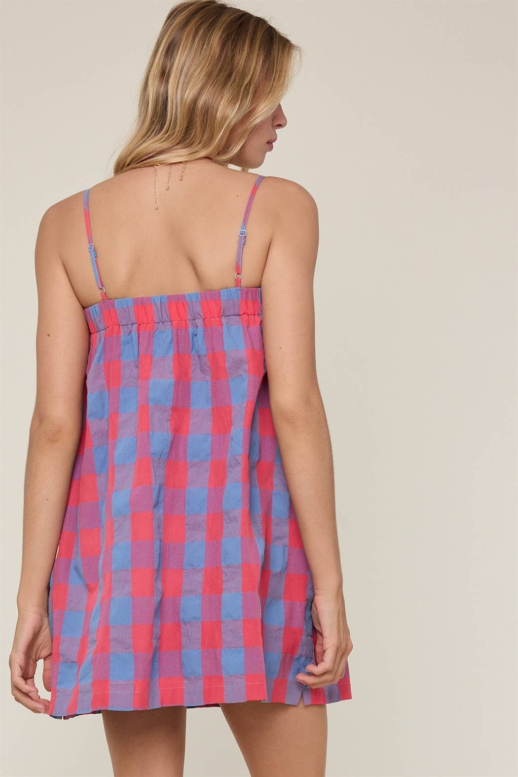 Dresses / Checkered Mini / Blue / Cherry