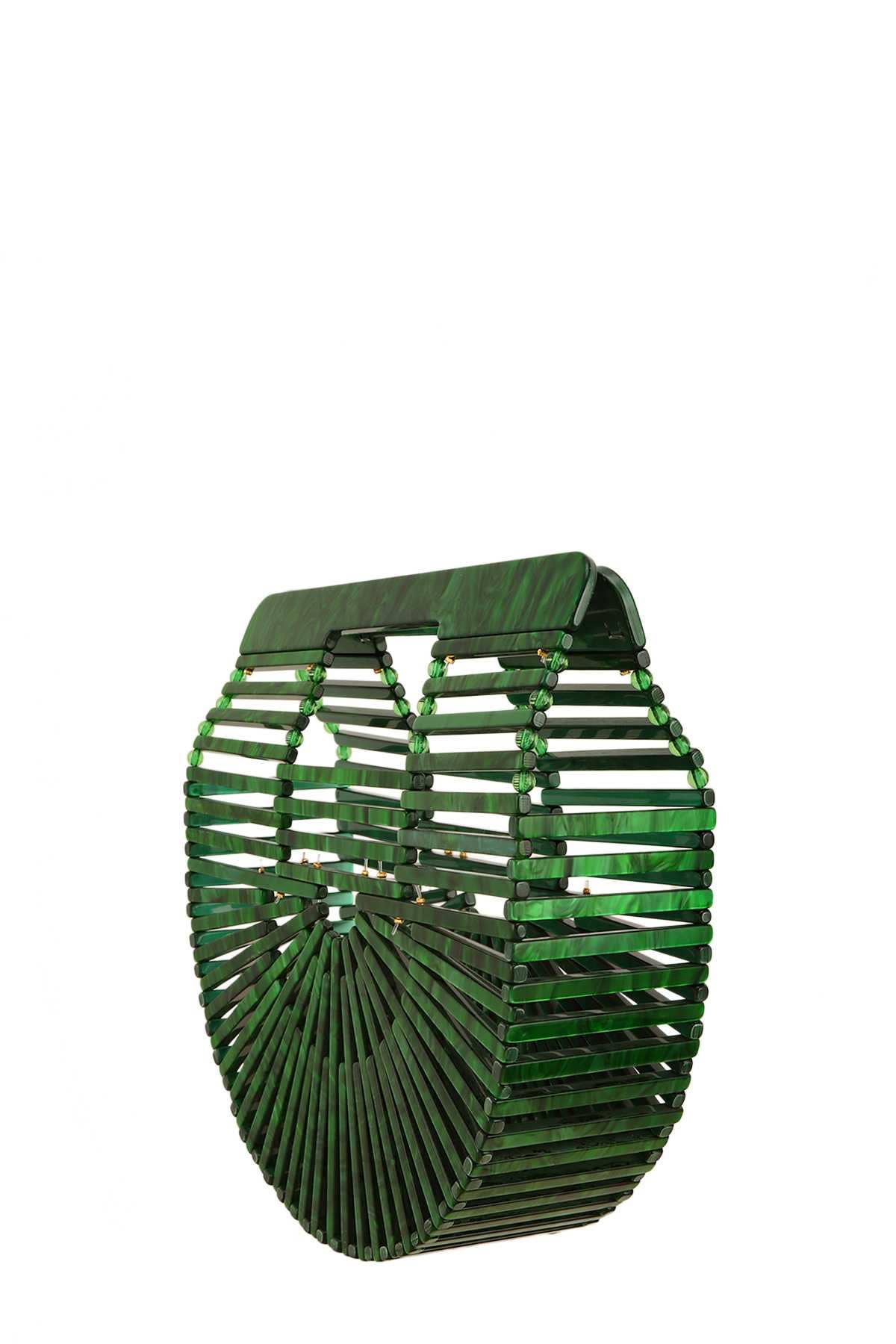 Bamboo Acrylic Clutch Handbag / Green