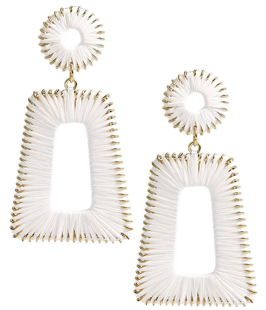 Jordan Raffia Earring / White