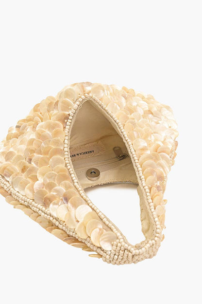 Beaded / Rainbow Shell Round Hand-Held Bag
