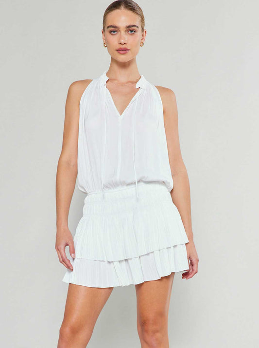 Dresses / Cara Sleeveless Pleated Mini / White
