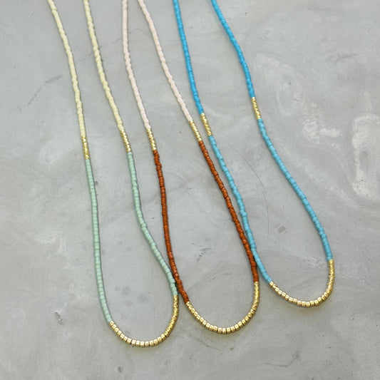 Lithe Seed Beaded Necklace / Turquoise