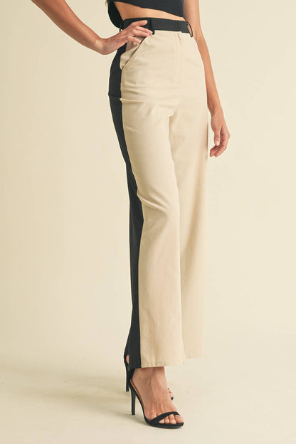 The Linen Color Block Trouser