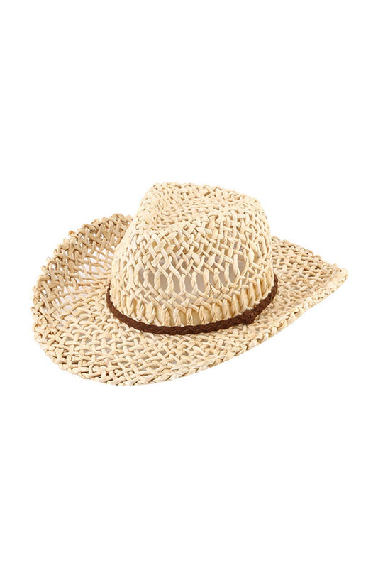 Open Weave Straw Cowboy Hat