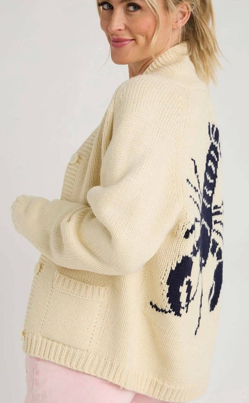 Sweaters / Navy Lobster Varsity Cardigan
