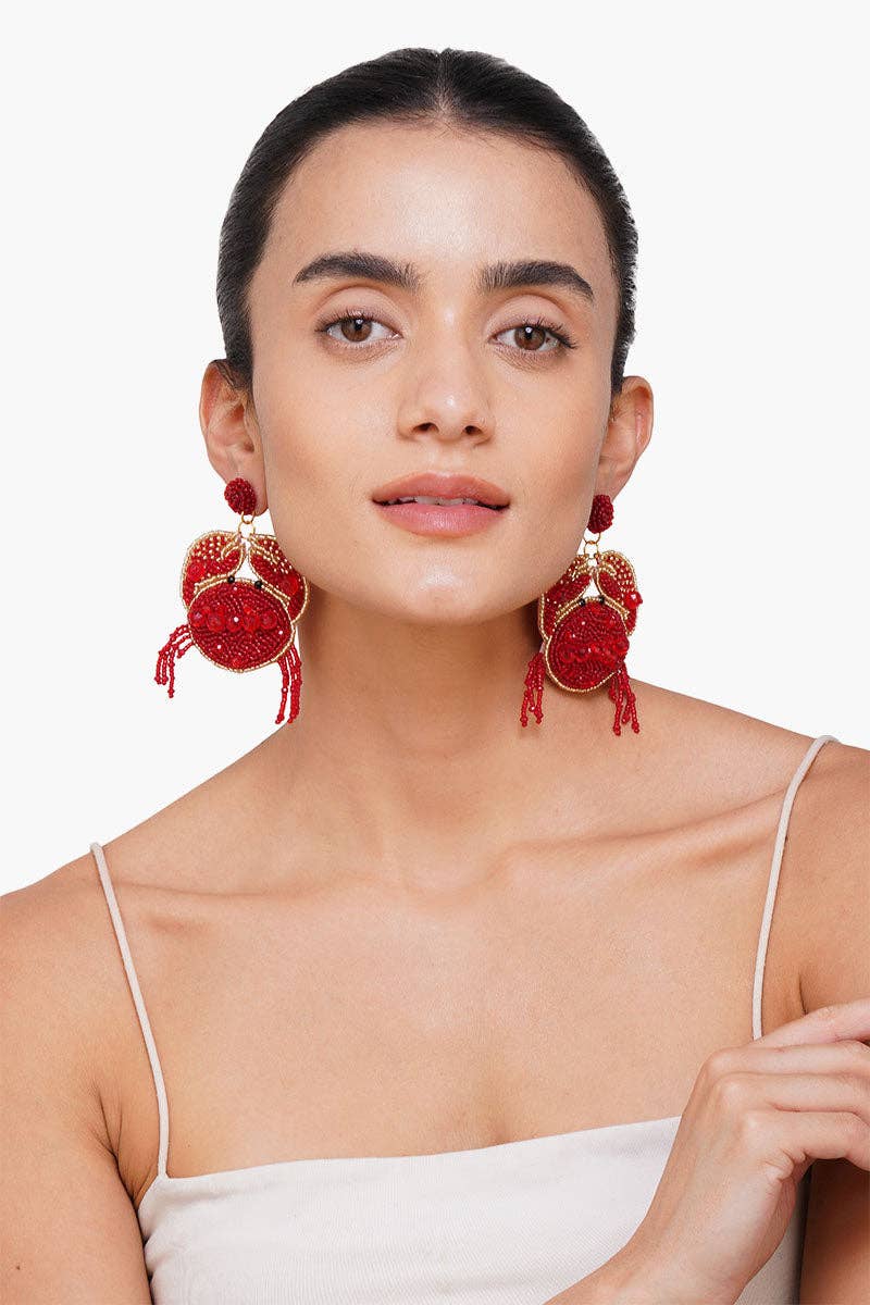 Earrings / Beaded Crab It