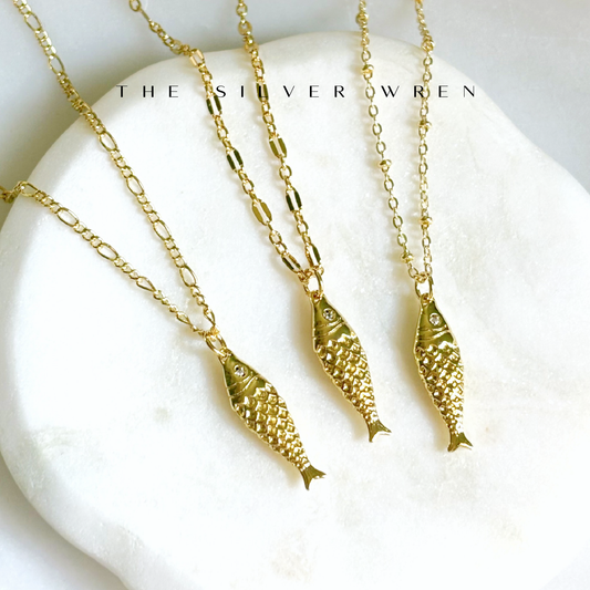 Necklace /  The Gold Fish Pendant 16"