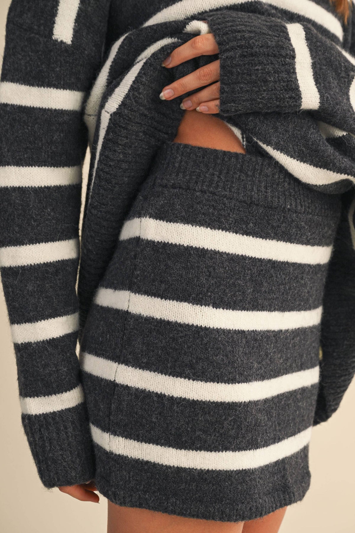 Sets / Oversized Knit Mini Set / Charcaol