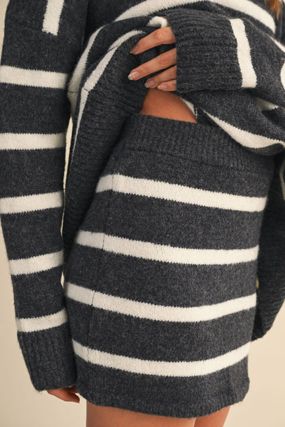 Sets / Oversized Knit Mini Set / Charcaol