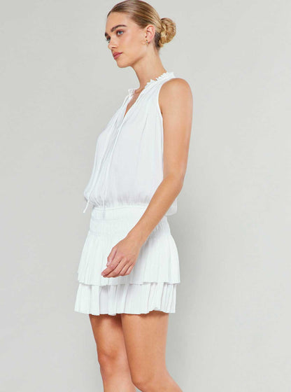 Dresses / Cara Sleeveless Pleated Mini / White