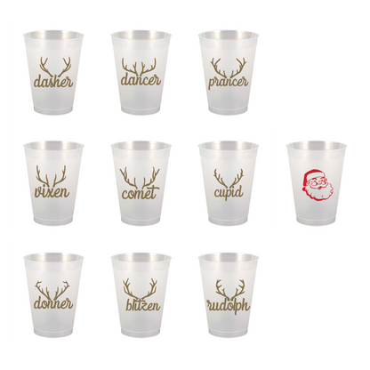 Frosted Santa & Reindeer Cups