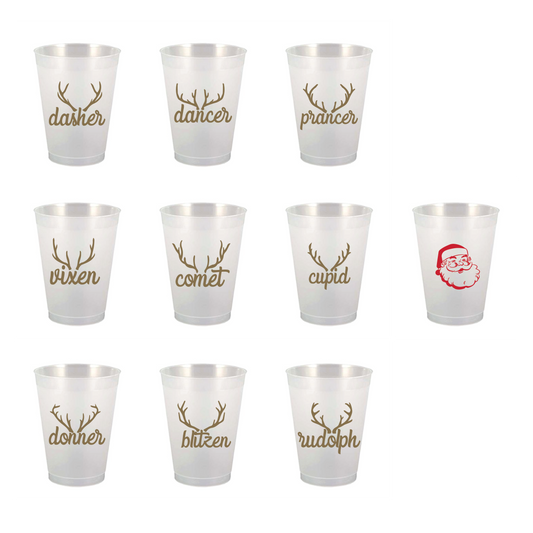 Frosted Santa & Reindeer Cups