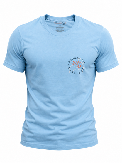 Hooked On Cape Cod Classic Tee Sky Blue