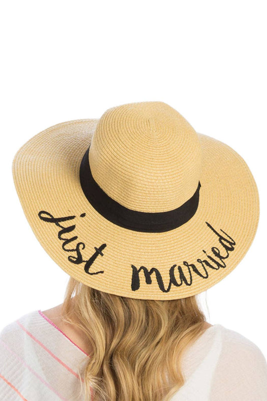 Just Married Straw Hat / Natural