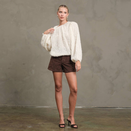 The Holiday Shimmer Sweater / Cream