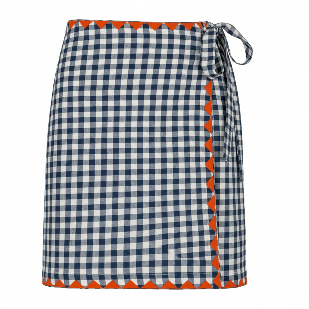 Sarong /  Navy Gingham Marina / One Size