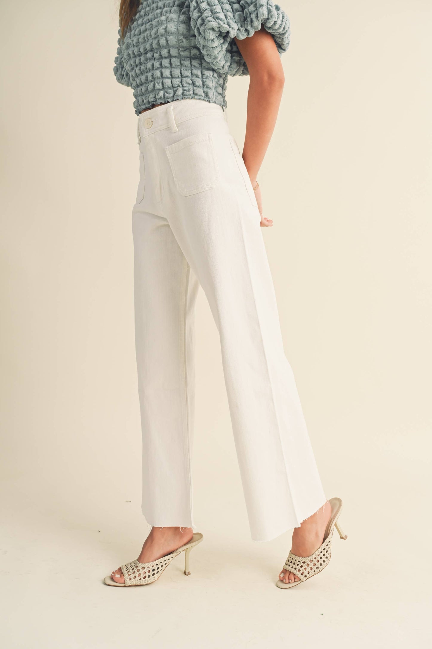 Wide Leg Cream Pant