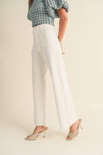 Wide Leg Cream Pant