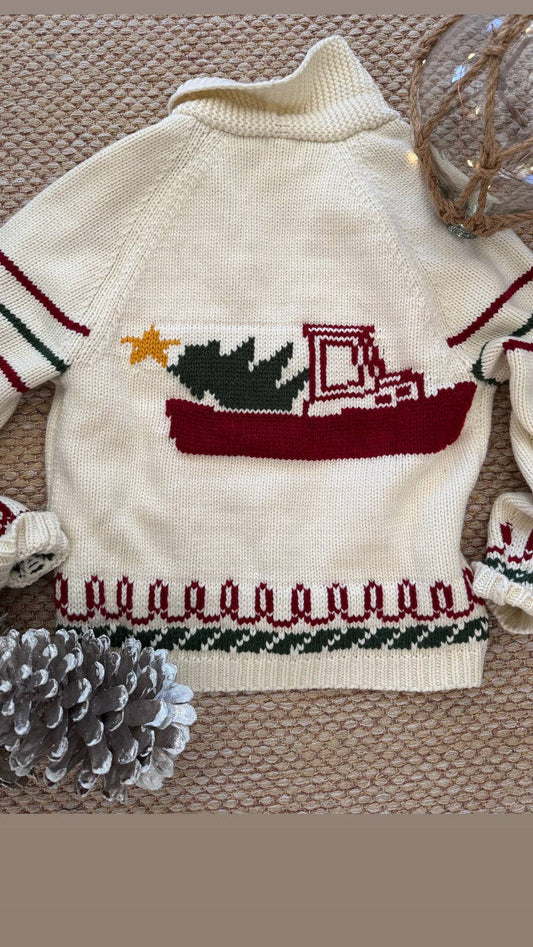 Sweaters /  Maine Lobster Tree Boat Cardigan