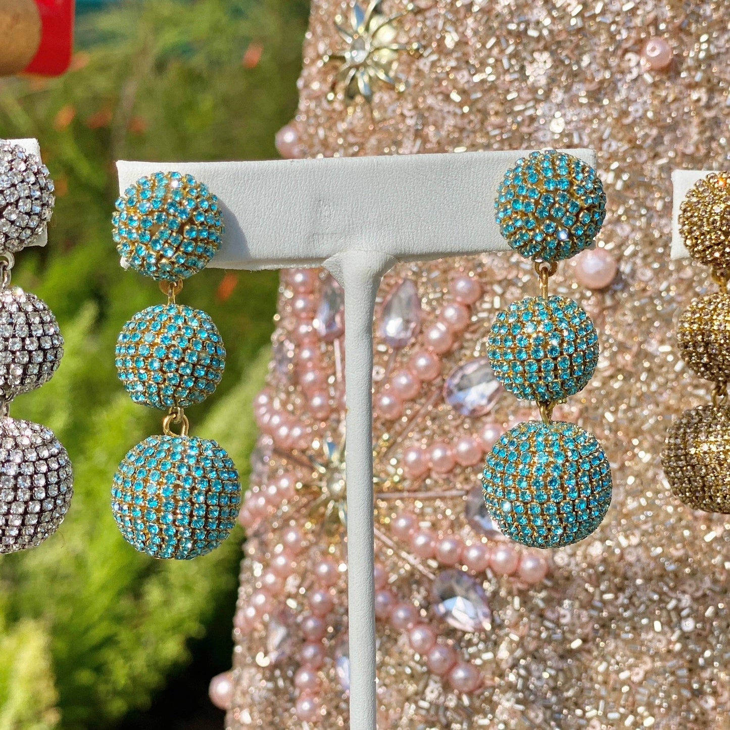 Earrings / Pave Triple Lantern  / Tiffany