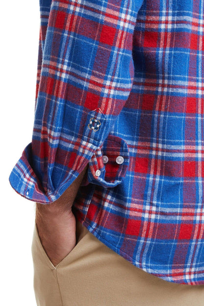 Botton Down / The Chase Shirt State Plaid Flannel / Blue